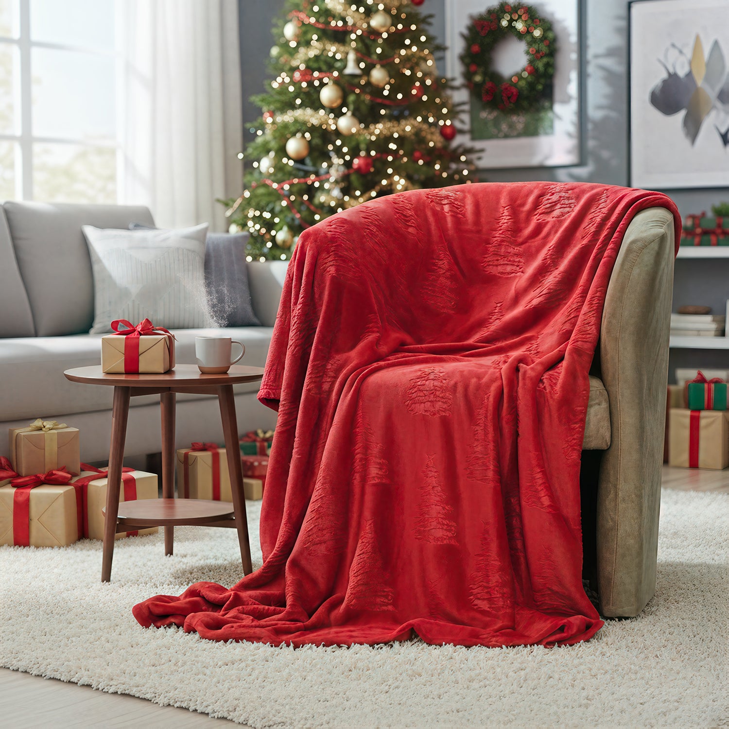 VESTIAMO CASA GRAN NATALE - Plaid Flannel Fleece Natalizio 125x150 cm